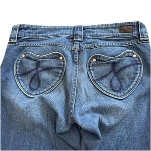 VTG Y2K Kale By Juicy Couture Jeans Heart‎ Pocket Low Rise Straight Leg Sz 32x29